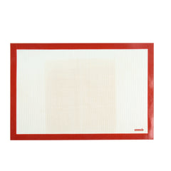 Rectangle Tan and Red Silicone Full Size Baking Mat - Ultra Durable - 15 3/4