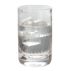 Bar Lux 17 oz Cocktail Mixing Glass - Diamond Cut Pattern, Hand-Blown, Crystal - 3 3/4