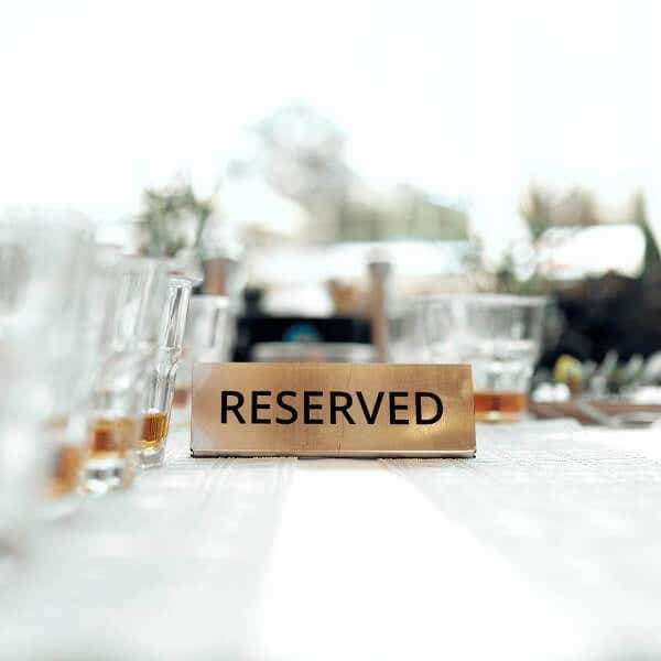 Reserved table