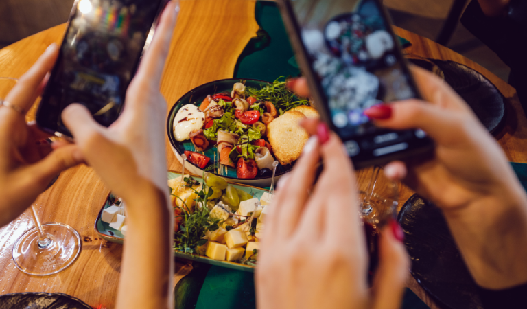 taking pictures of food