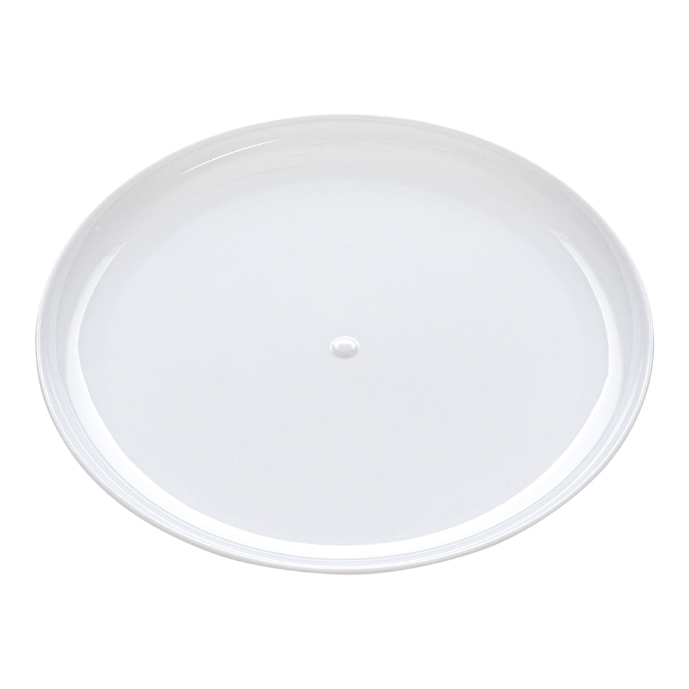 Maxi Serve 100 Round White 7" Plastic Medium Elegant Plates and 100 Moderna Silver Plastic Cutlery Sets