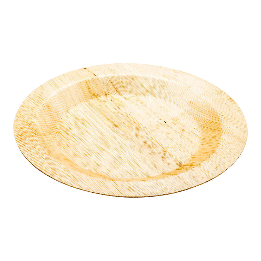 Bambuddha 100 Round Natural 9" Bamboo Plates and 100 Natural Bamboo Disposable Flatware Sets