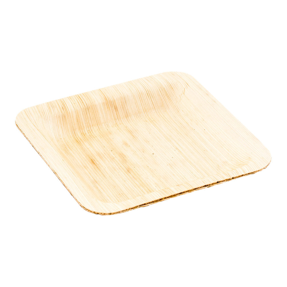 Bambuddha 100 Square Leaf 3.6" Plates and 100 Natural Bamboo 3.5" Mini Spoons
