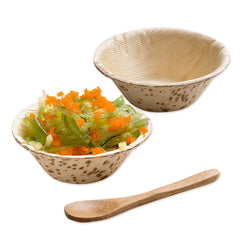 Bambuddha 100 2 oz Round Natural Bamboo Bowls and 100 Natural Bamboo 3.5