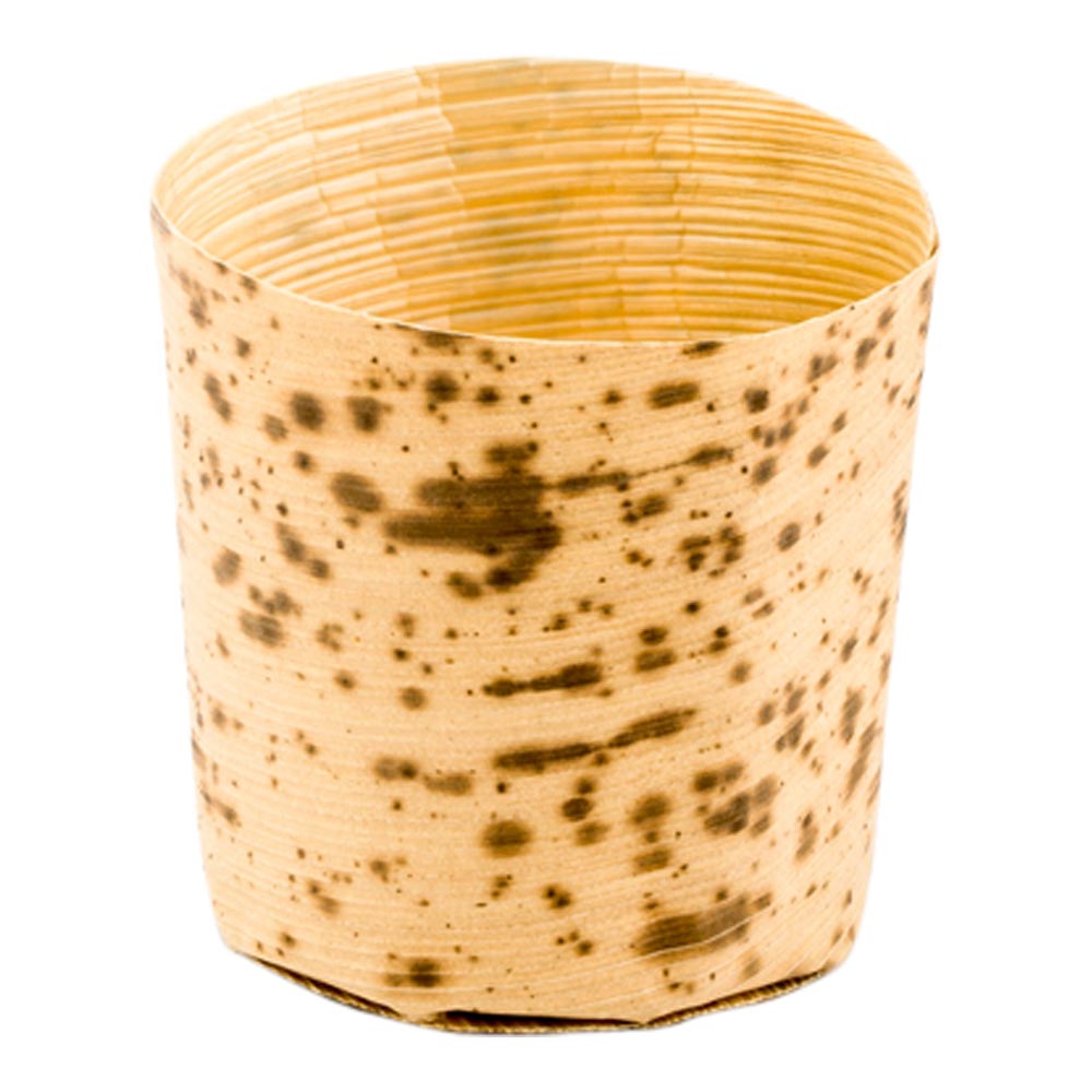 Bambuddha 200 2 oz Round Natural Bamboo Mini Cups and 200 Natural Bamboo 3.5" Mini Spoons