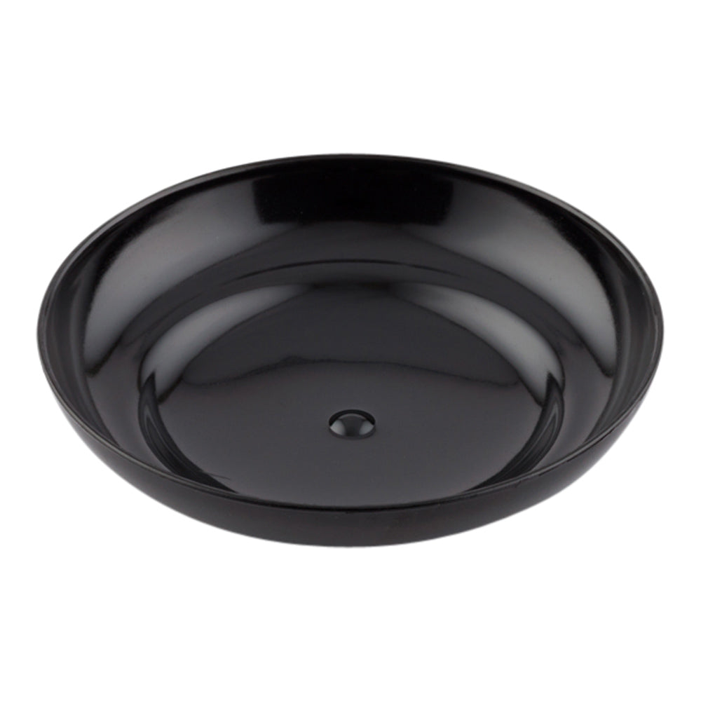 Mini Serve 100 Round Black 3.25" Plastic Mini Rotondo Plates and 100 Silver Plastic 4" Mini Forks