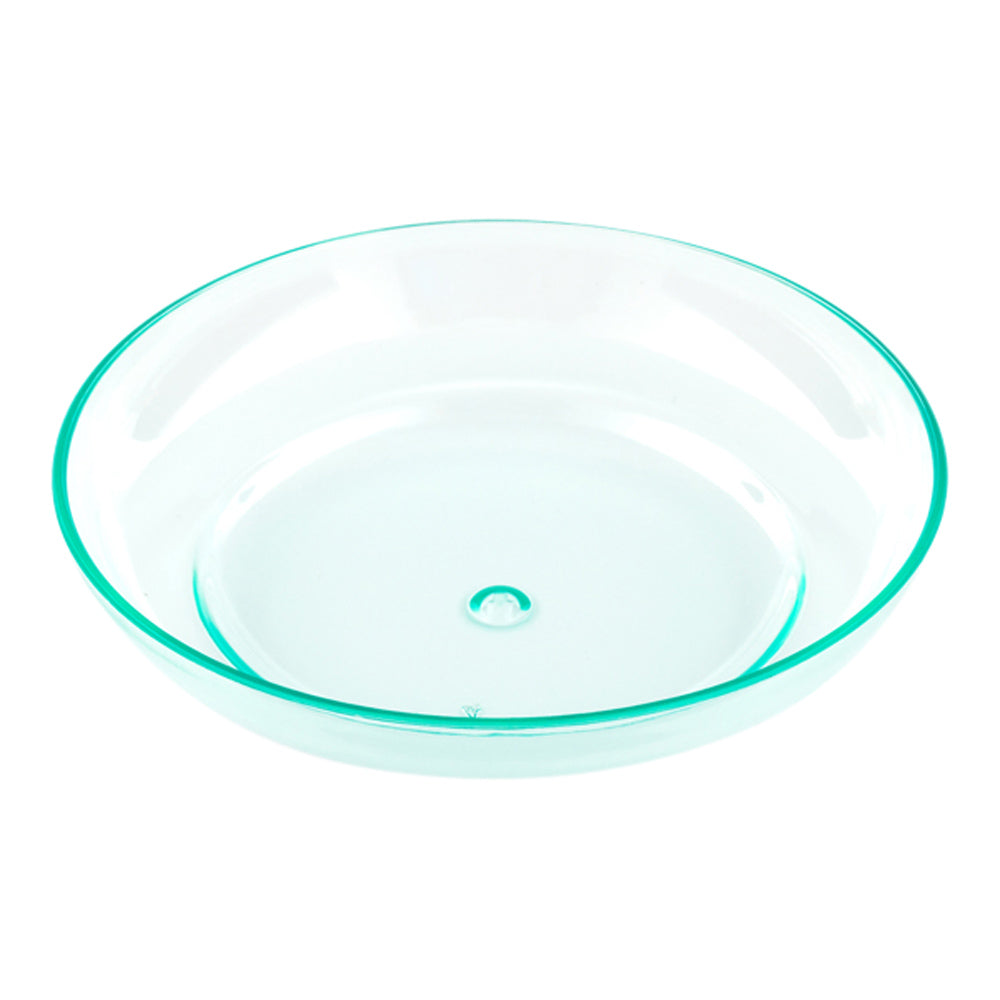 Mini Serve 100 Round Seagreen 3.25" Plastic Mini Rotondo Plates and 100 Silver Plastic 4" Mini Forks