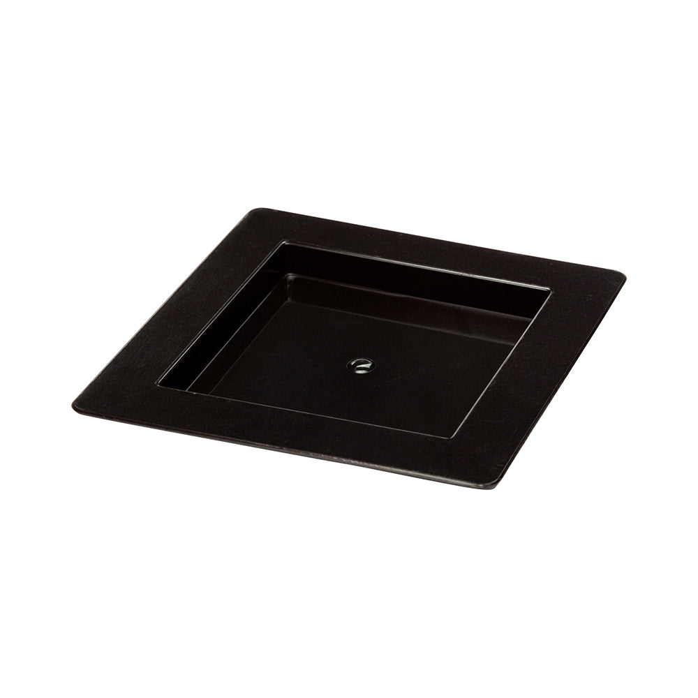 Mini Serve 100 Square Black 2.75" Plastic Mini Edge Plates and 100 Silver Plastic 4" Mini Forks