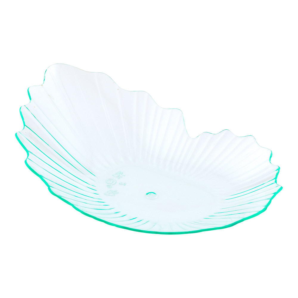 Mini Serve 100 Seagreen Plastic 3.25" Mini Coquille Plates and 100 Silver Plastic 4" Mini Forks