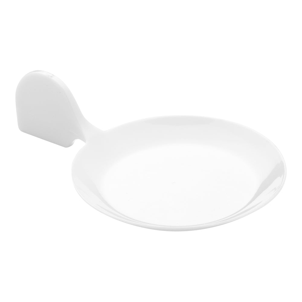 Mini Serve 100 Fish White 3.7" Plastic Tasting Plates and 100 Silver Plastic 4" Mini Forks