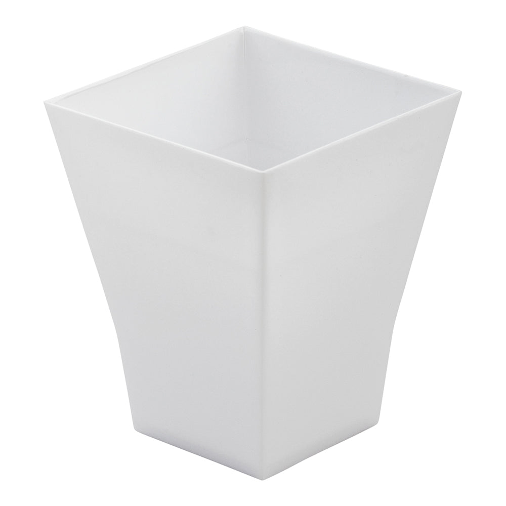 Mini Serve 100 2 oz Square White Plastic Bonito Cups and 100 Silver Plastic 4" Mini Forks