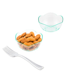 Mini Serve 100 2 oz Round Seagreen Plastic Le Fleur Cups and 100 Silver Plastic 4