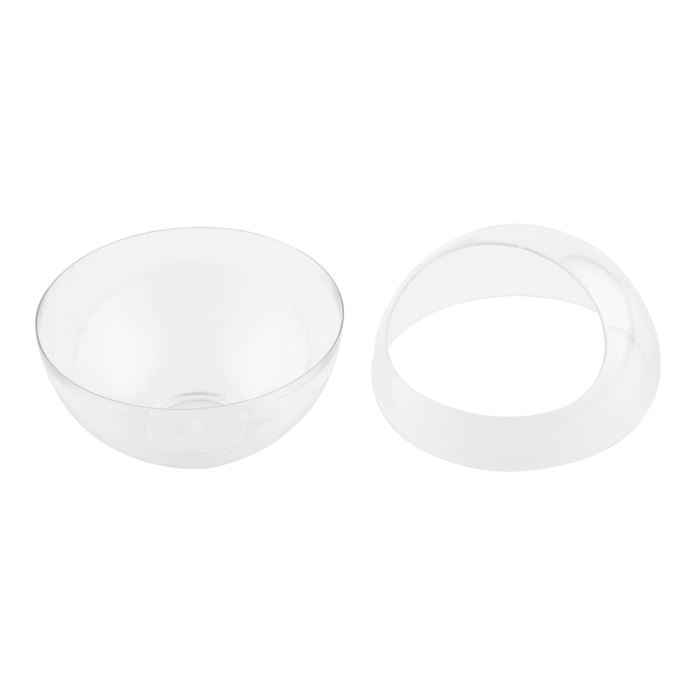 Mini Serve 100 3 oz Round Clear Plastic Balloon Bowls and 100 Silver Plastic 4" Mini Forks