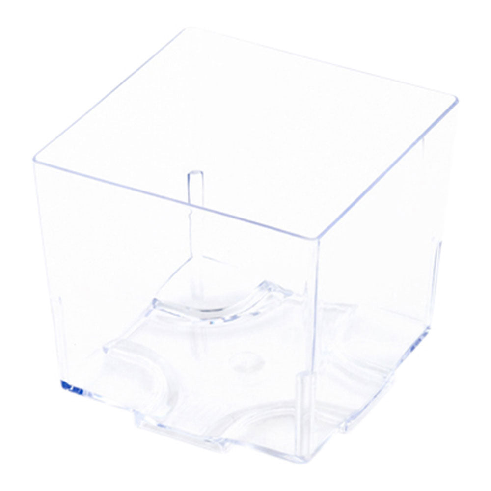 Mini Serve 100 5 oz Square Clear Plastic Large Quadrato Cubes and 100 Silver Plastic 4" Mini Forks