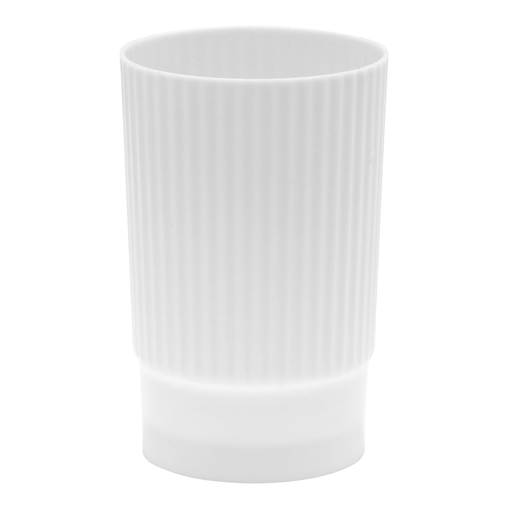 Mini Serve 100 4 oz White Plastic Toque Parfait Cups and 100 Silver Plastic 4" Mini Forks