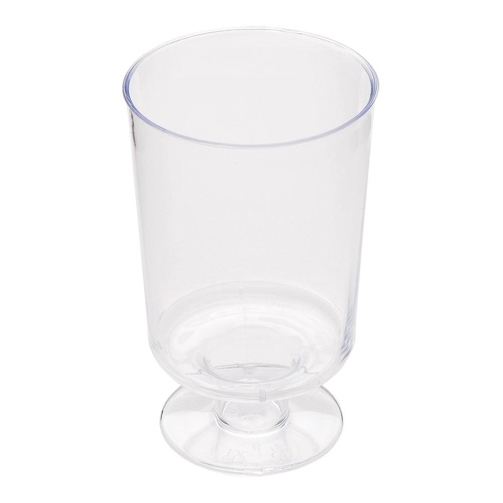 Mini Serve 100 1 oz Round Clear Plastic Lufthansa Drinking Cups and 100 Silver Plastic 4" Mini Forks
