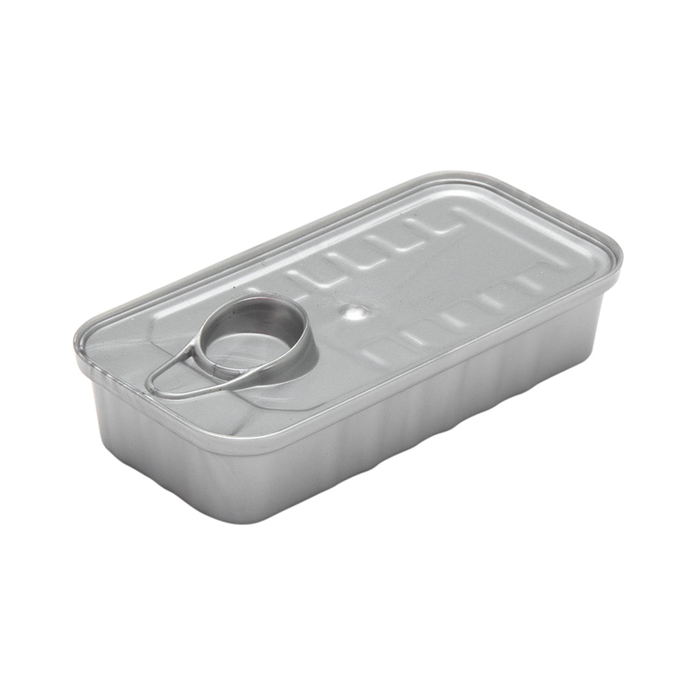 Mini Serve 100 2 oz Rectangle Silver Plastic Tin Cans and 100 Silver Plastic 4" Mini Forks