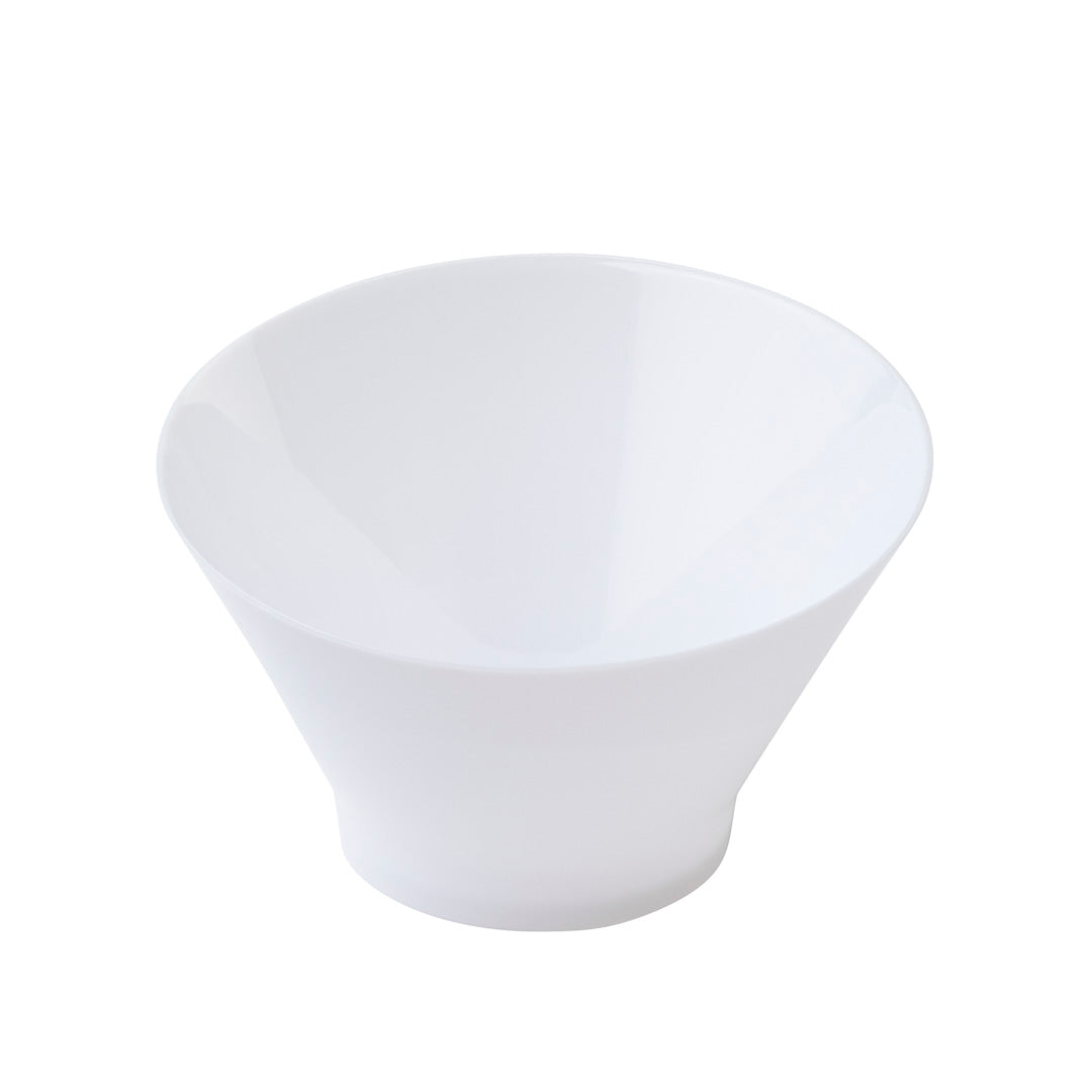 Mini Serve 100 5 oz Round White Plastic Small Incline Bowls and 100 Silver Plastic 4" Mini Forks