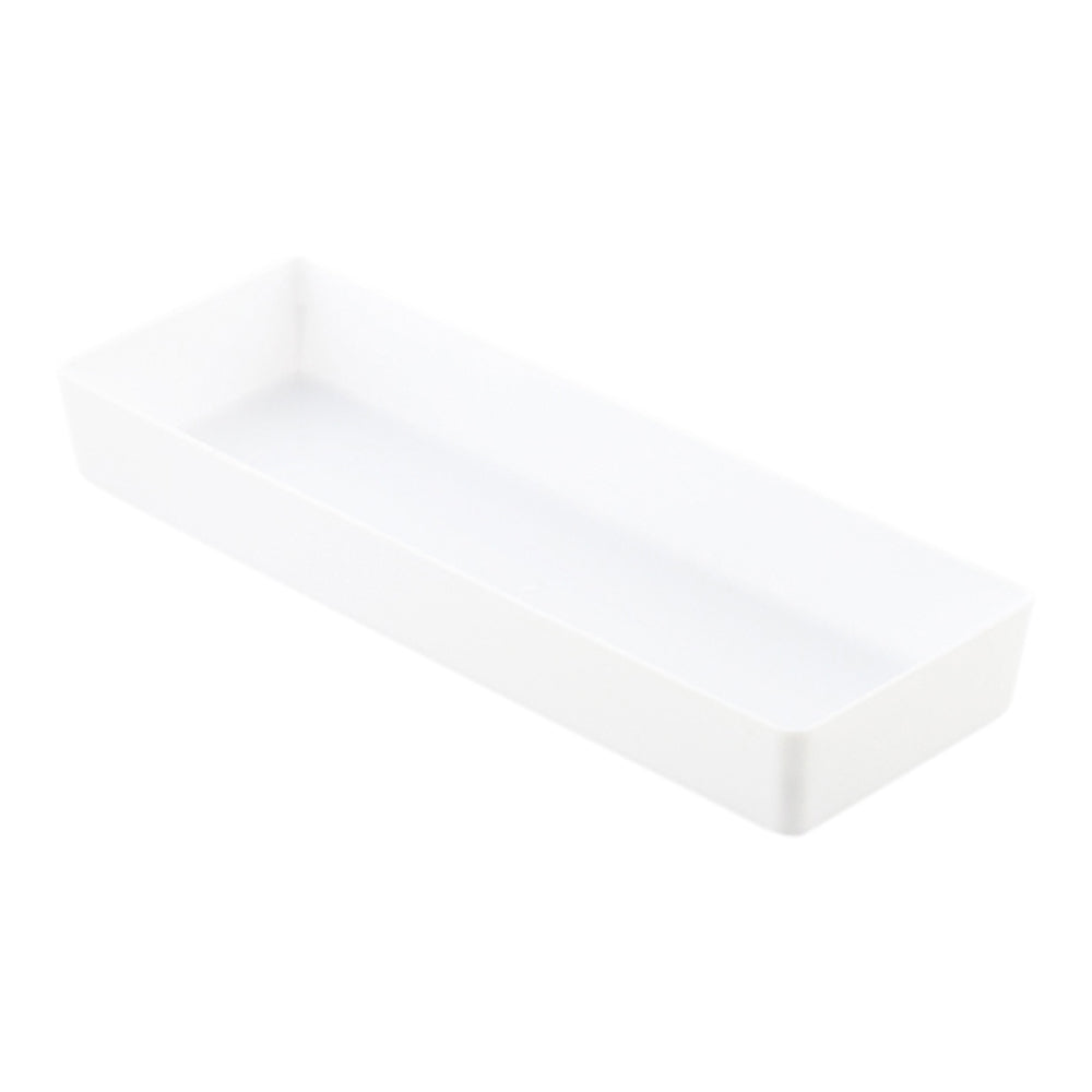 Mini Serve 100 Rectangle White 5.2" Plastic Modern Plates and 100 Silver Plastic 4" Mini Spoons