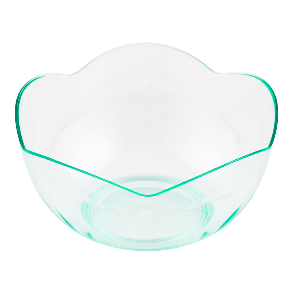 Mini Serve 100 2 oz Round Seagreen Plastic Le Fleur Cups and 100 Silver Plastic 4" Mini Spoons