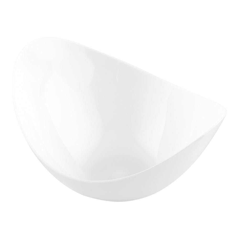 Mini Serve 100 2 oz Oval White Plastic Alato Tasting Dish and 100 Silver Plastic 4" Mini Spoons