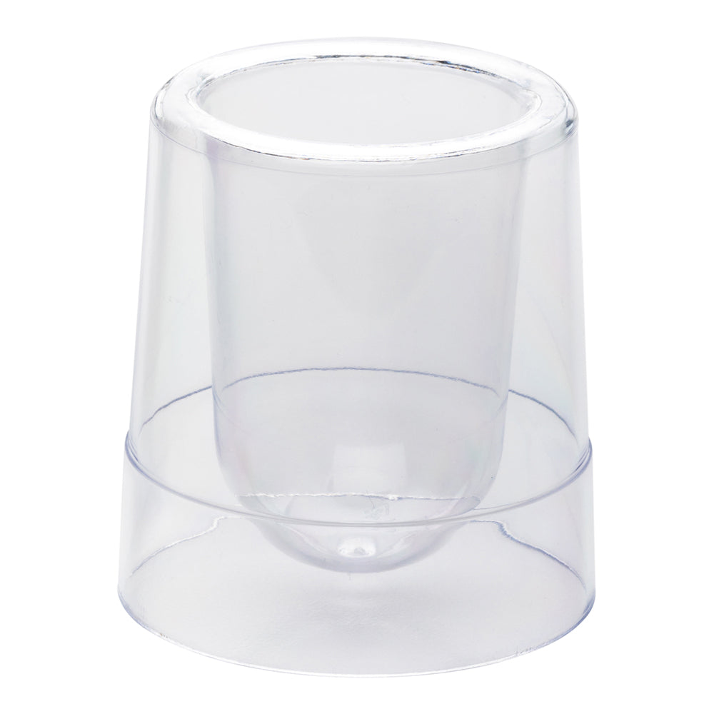 Mini Serve 100 2 oz Round Clear Plastic Double Walled Cups and 100 Silver Plastic 4" Mini Spoons