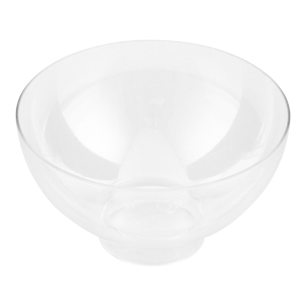 Mini Serve 100 2 oz Round Clear Plastic Coppa Bowls and 100 Silver Plastic 4" Mini Spoons