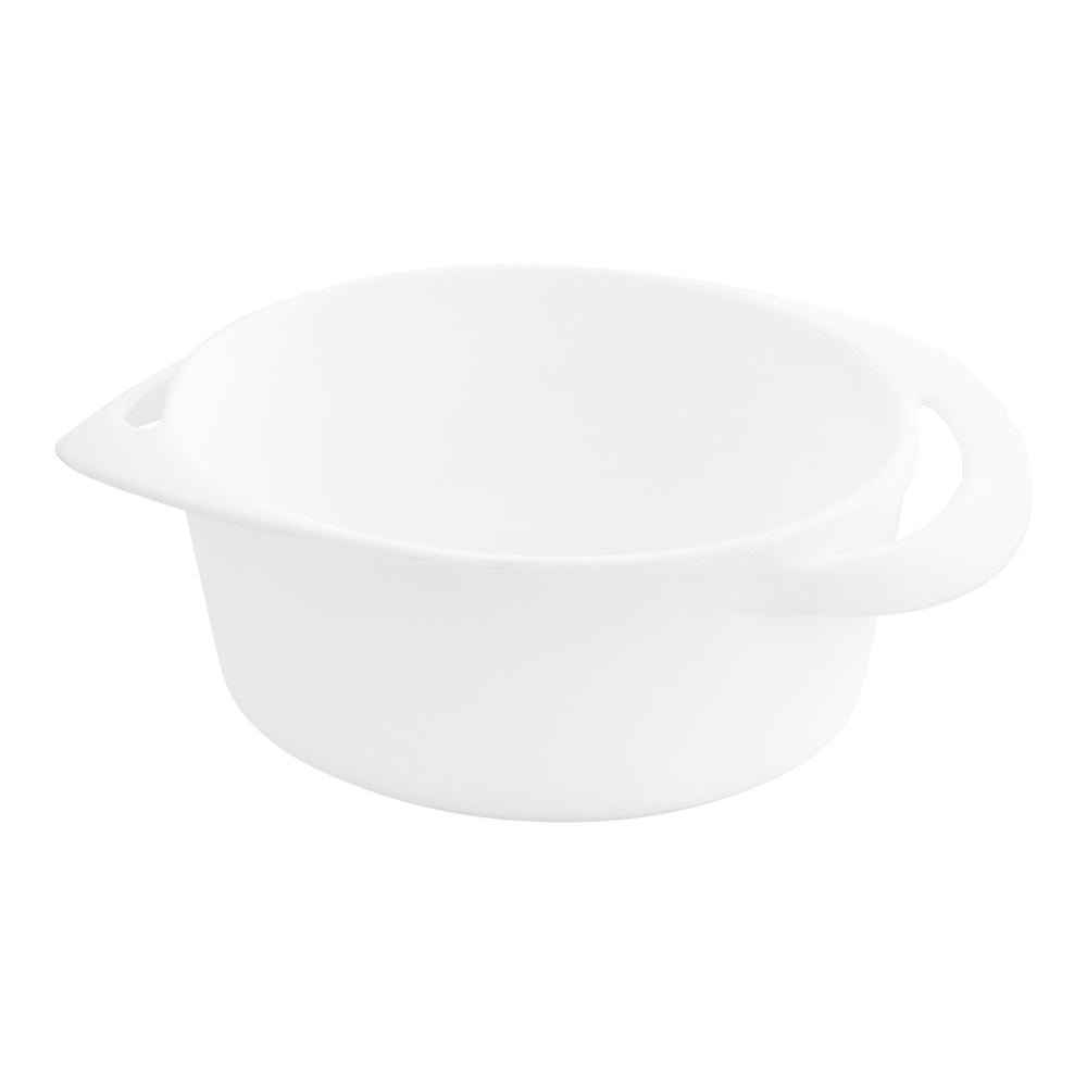 Mini Serve 100 3 oz Round White Plastic Mini Infinity Pots and 100 Silver Plastic 4" Mini Spoons