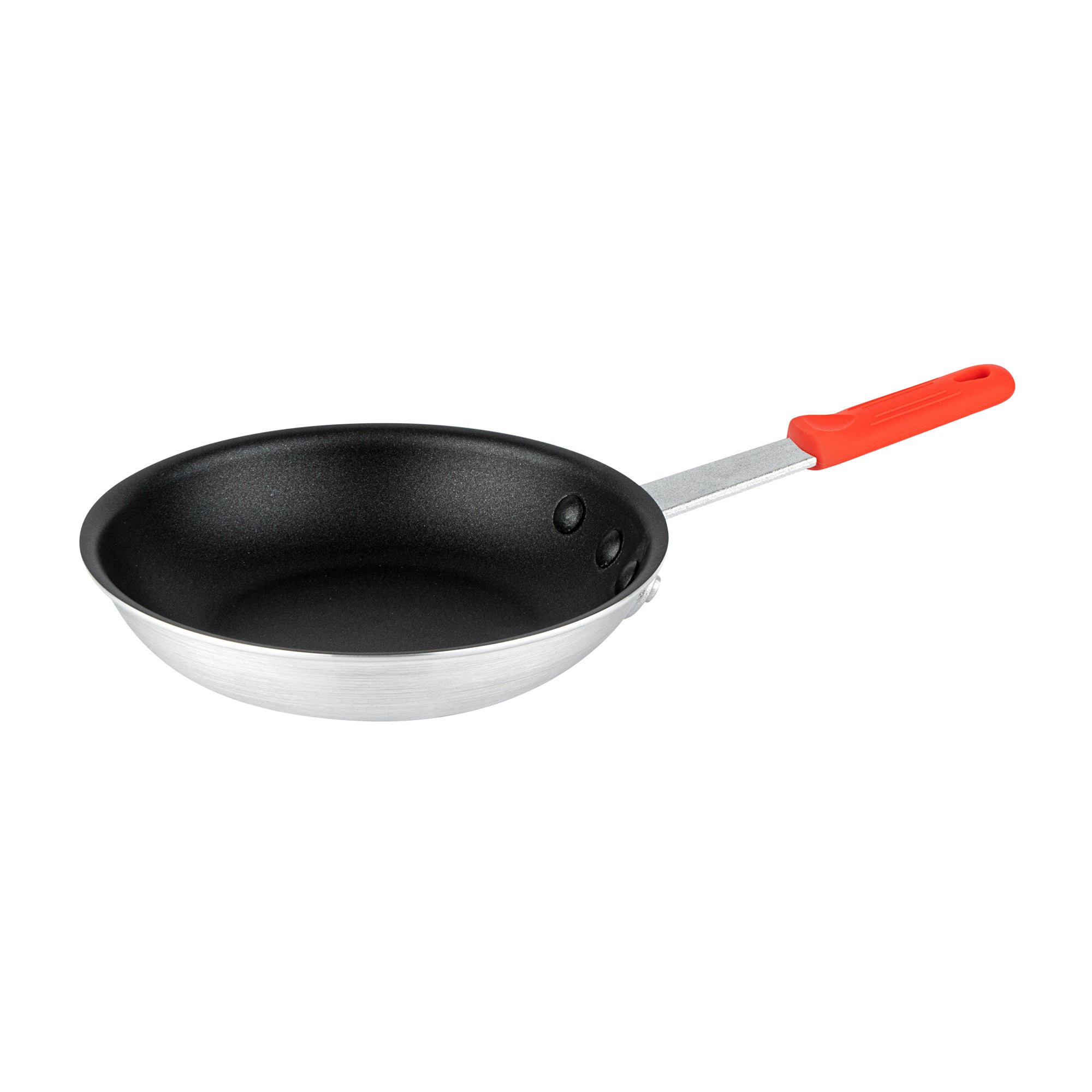 Met Lux 1 Aluminum 7" Non-Stick Fry Pan and 1 Red Silicone Pan Handle Sleeve