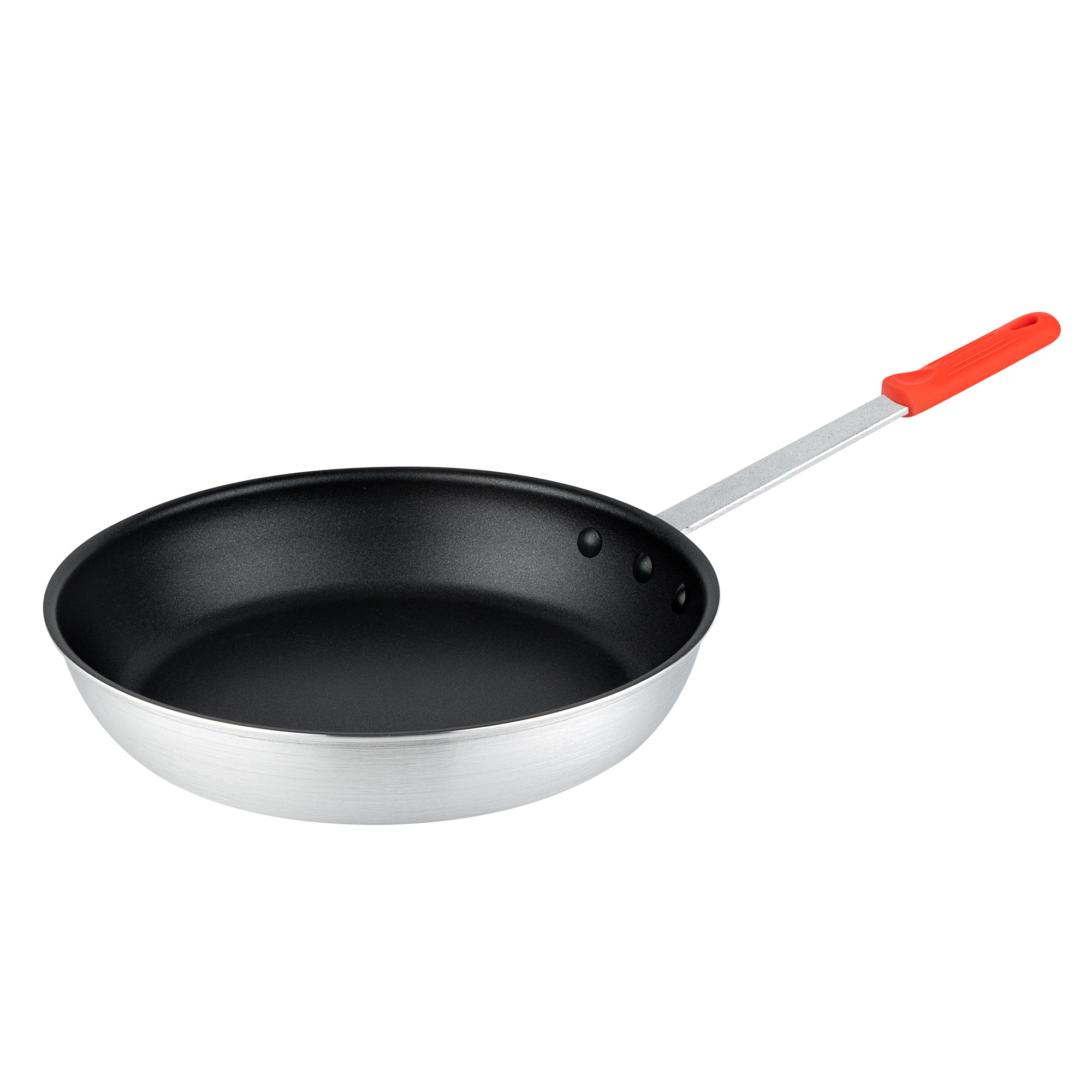 Met Lux 1 Aluminum 12" Non-Stick Fry Pan and 1 Red Silicone Pan Handle Sleeve