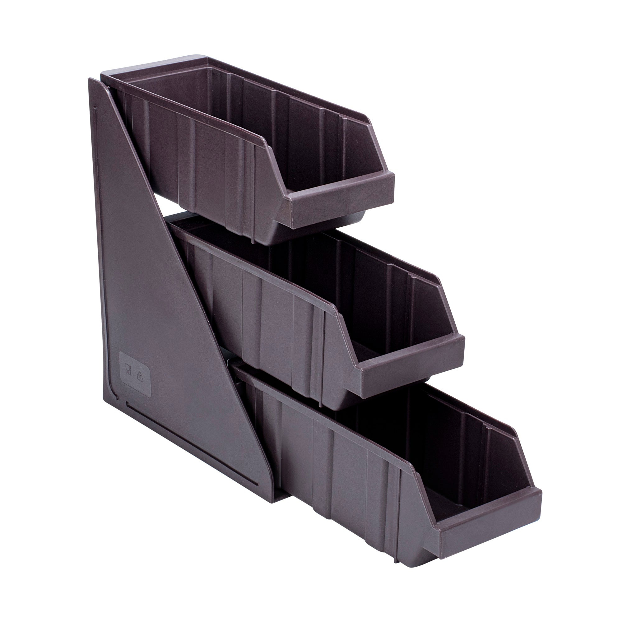 Met Lux 1 Brown 3-Tier Stand and 3 Condiment Bins