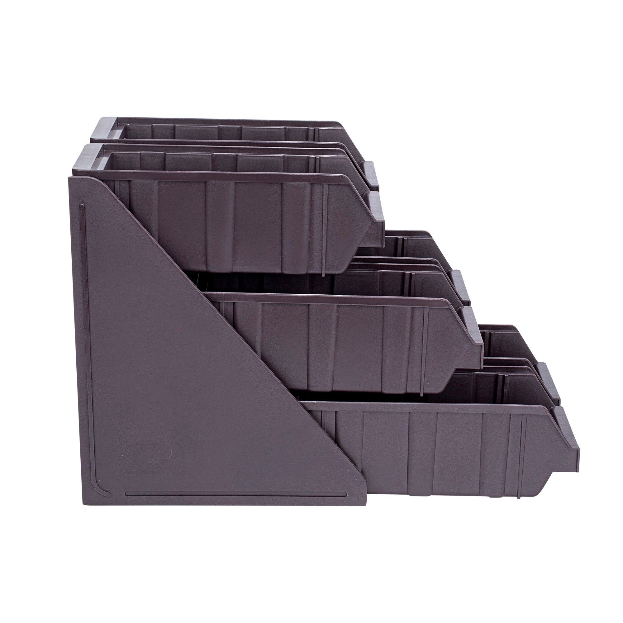 Met Lux 2 Brown 3-Tier Stands and 6 Condiment Bins and 4 Connector Clips