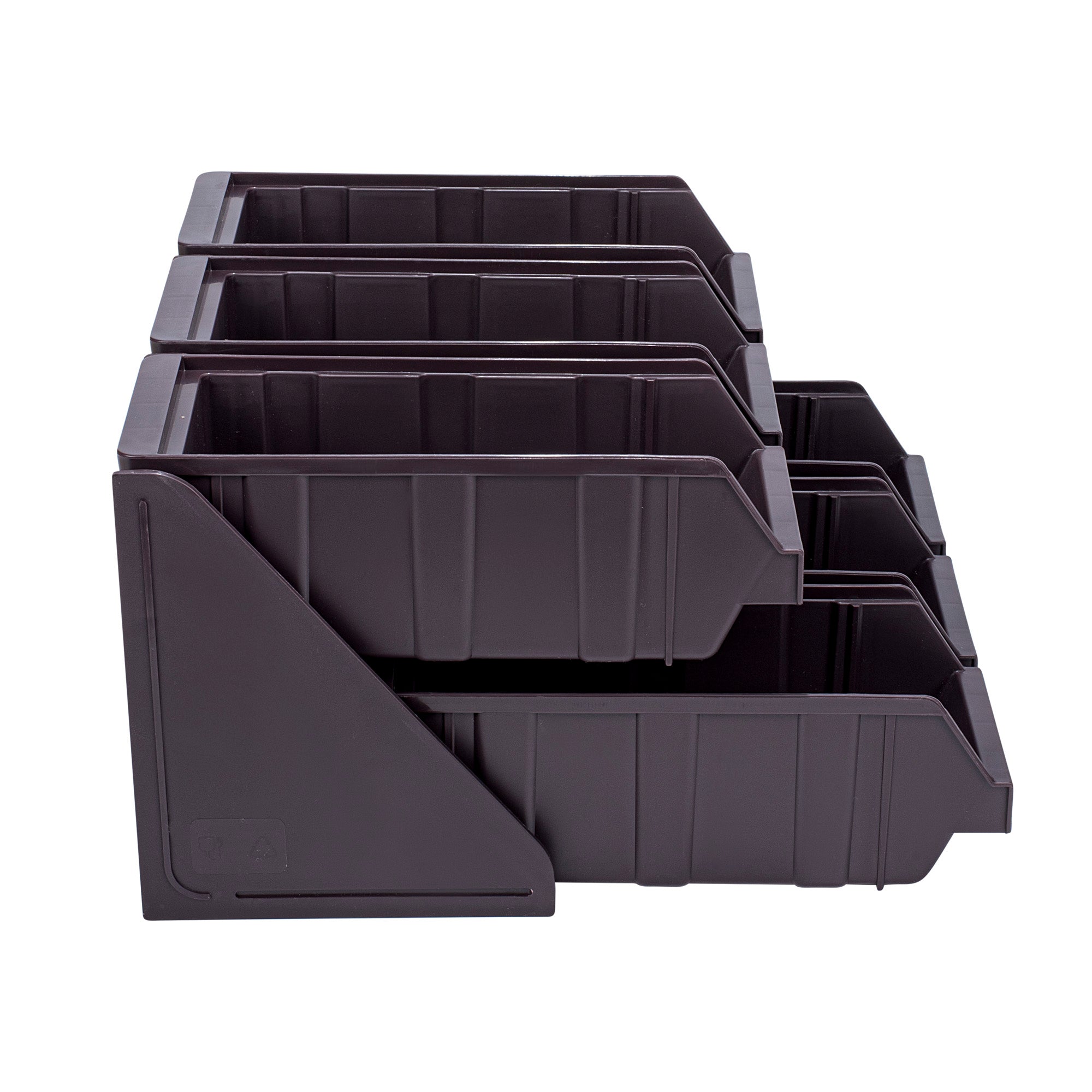 Met Lux 3 Brown 2-Tier Stands and 6 Condiment Bins and 8 Connector Clips