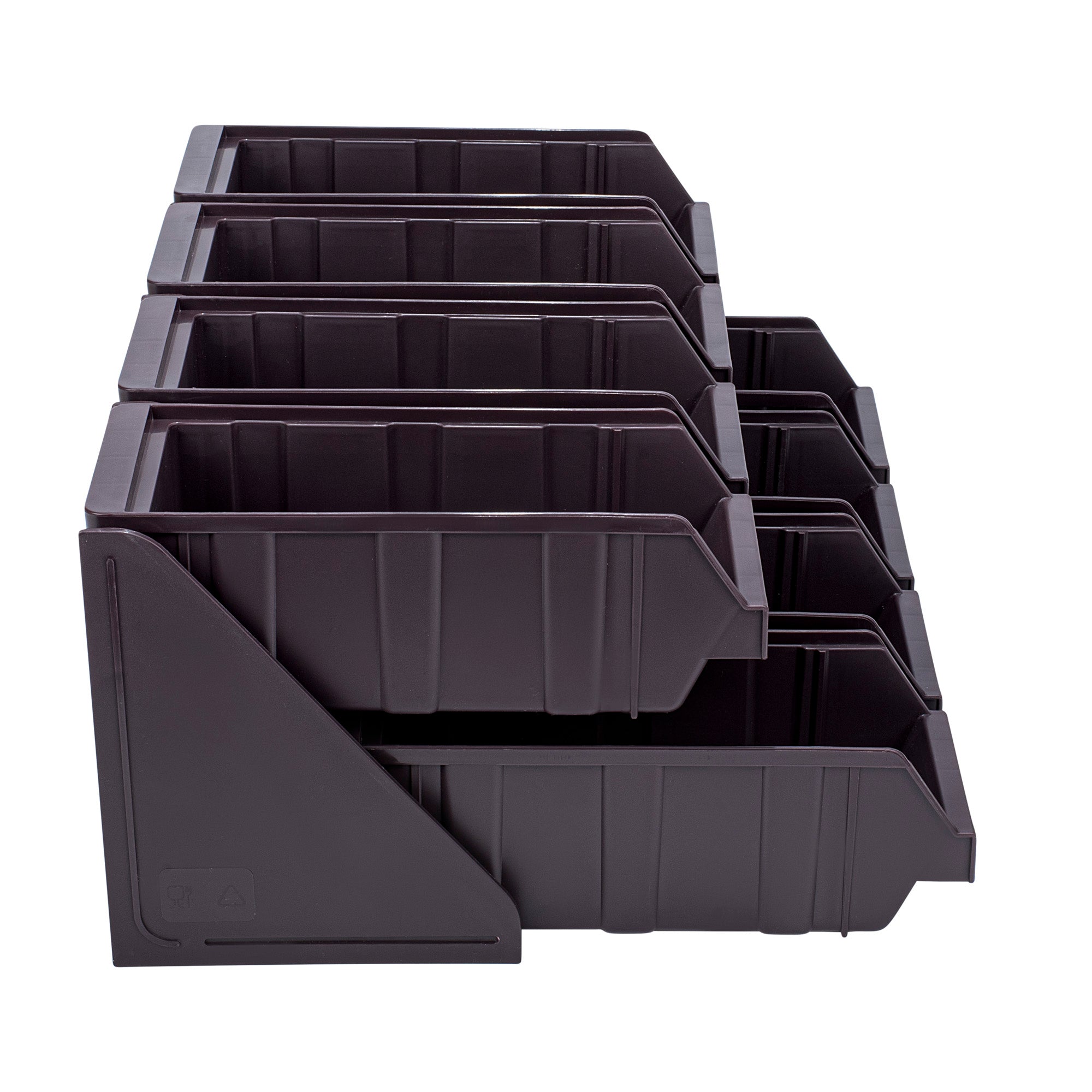 Met Lux 4 Brown 2-Tier Stands and 8 Condiment Bins and 12 Connector Clips