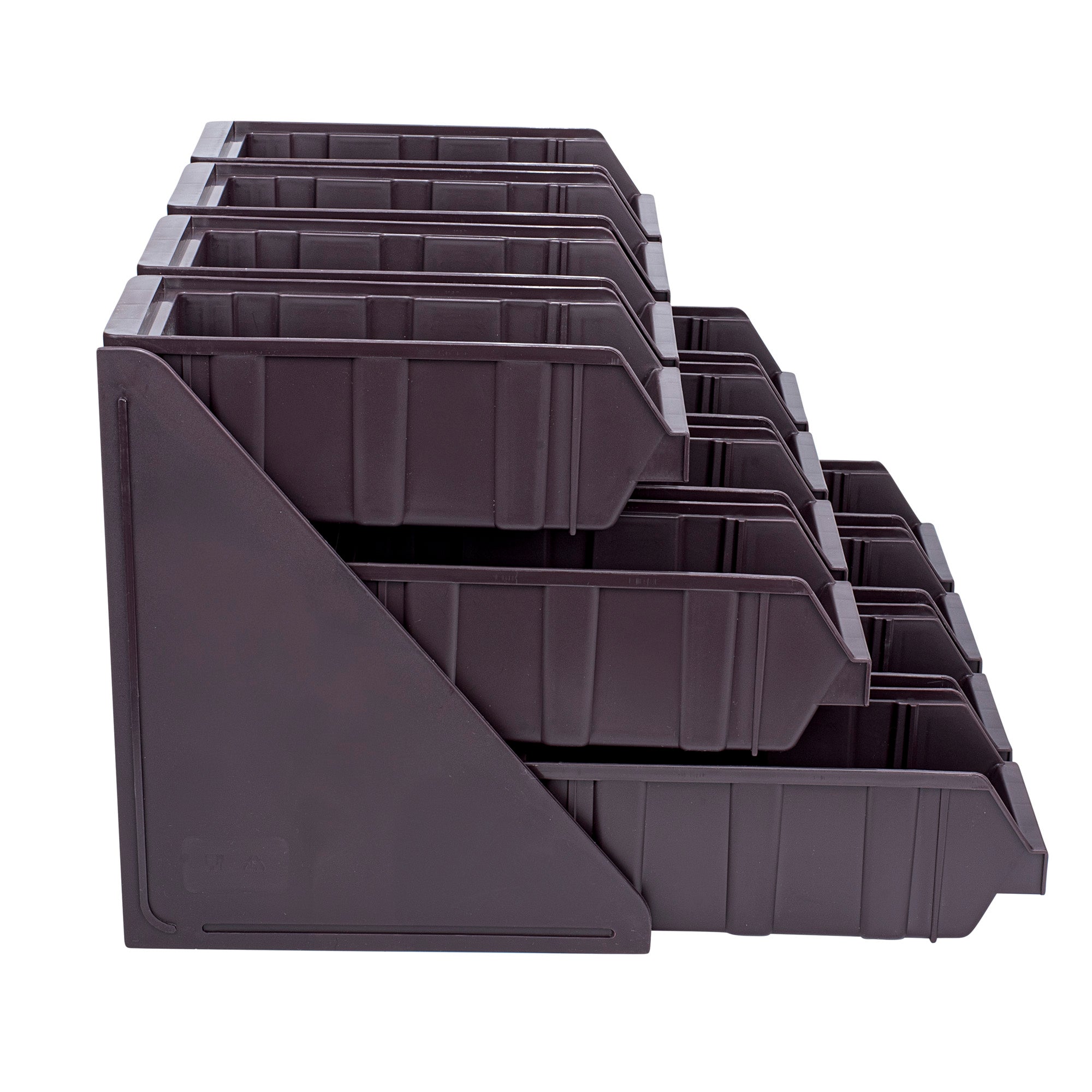 Met Lux 4 Brown 3-Tier Stands and 12 Condiment Bins and 12 Connector Clips