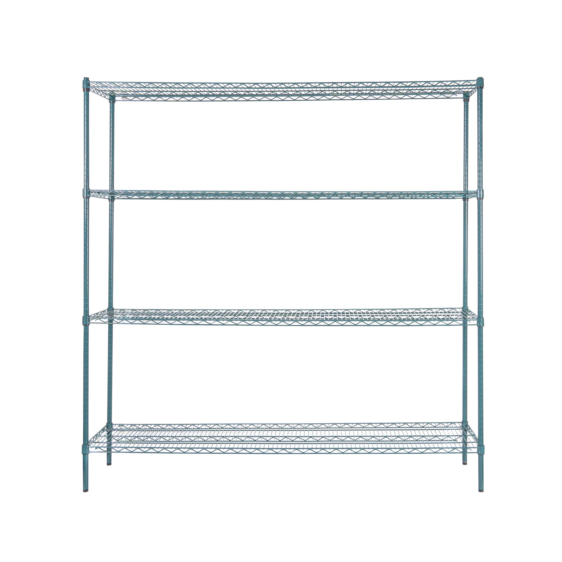 Chef 101 4-Tier NSF Green Epoxy Shelving Unit - and 18" x 72" Shelves and 74" Posts