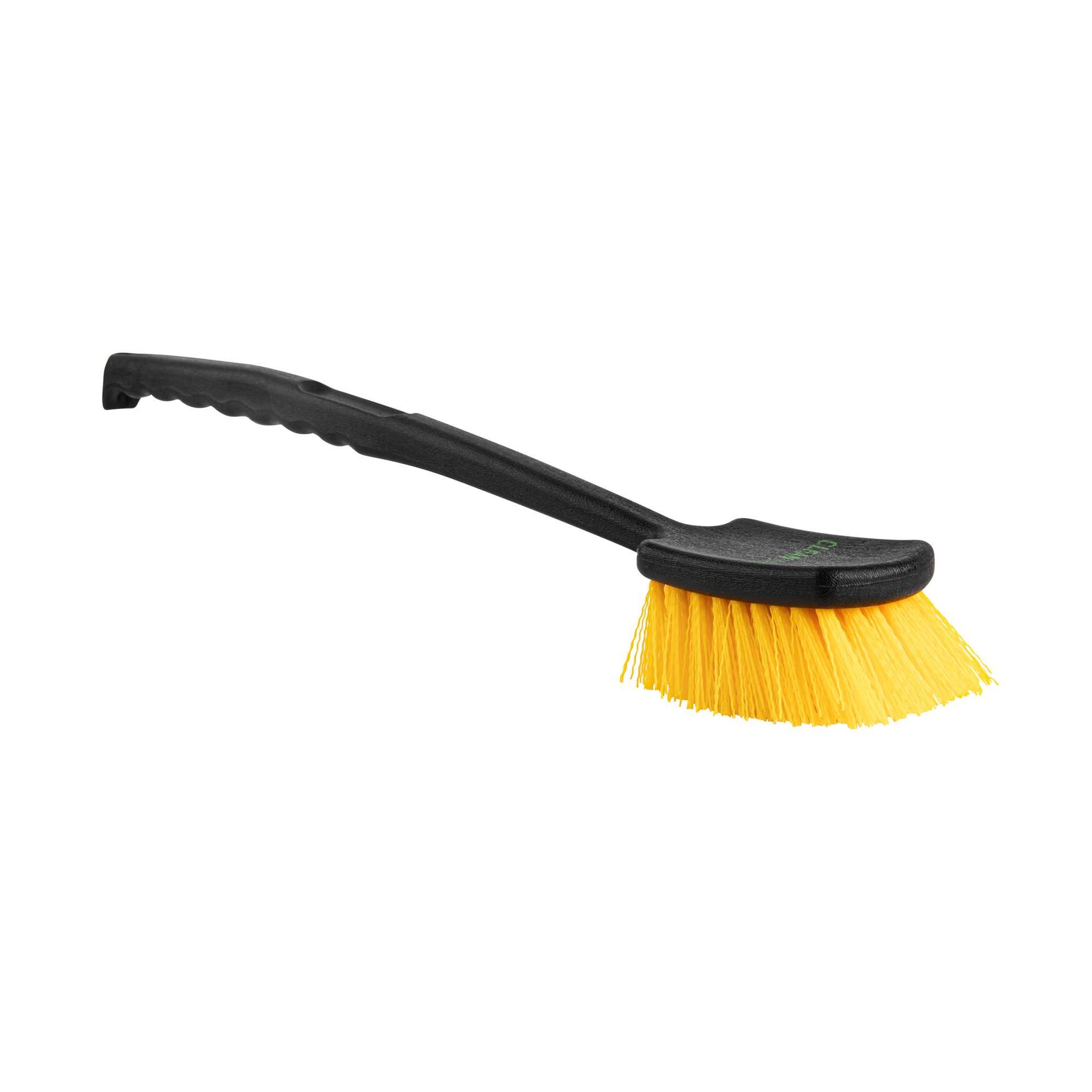 Bundle: 4 Clean Tek Professional 20 1/2" Black Plastic Utility Scrub Brush - with Yellow Bristles