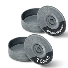Bundle: Chef 101 2 Round Gray Plastic Tortilla Warmer / Server - 8 1/2