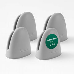 Comfy Grip Gray Silicone 2-Piece Mini Pot Holder Mitt Set - Heat-Resistant - 4 1/4