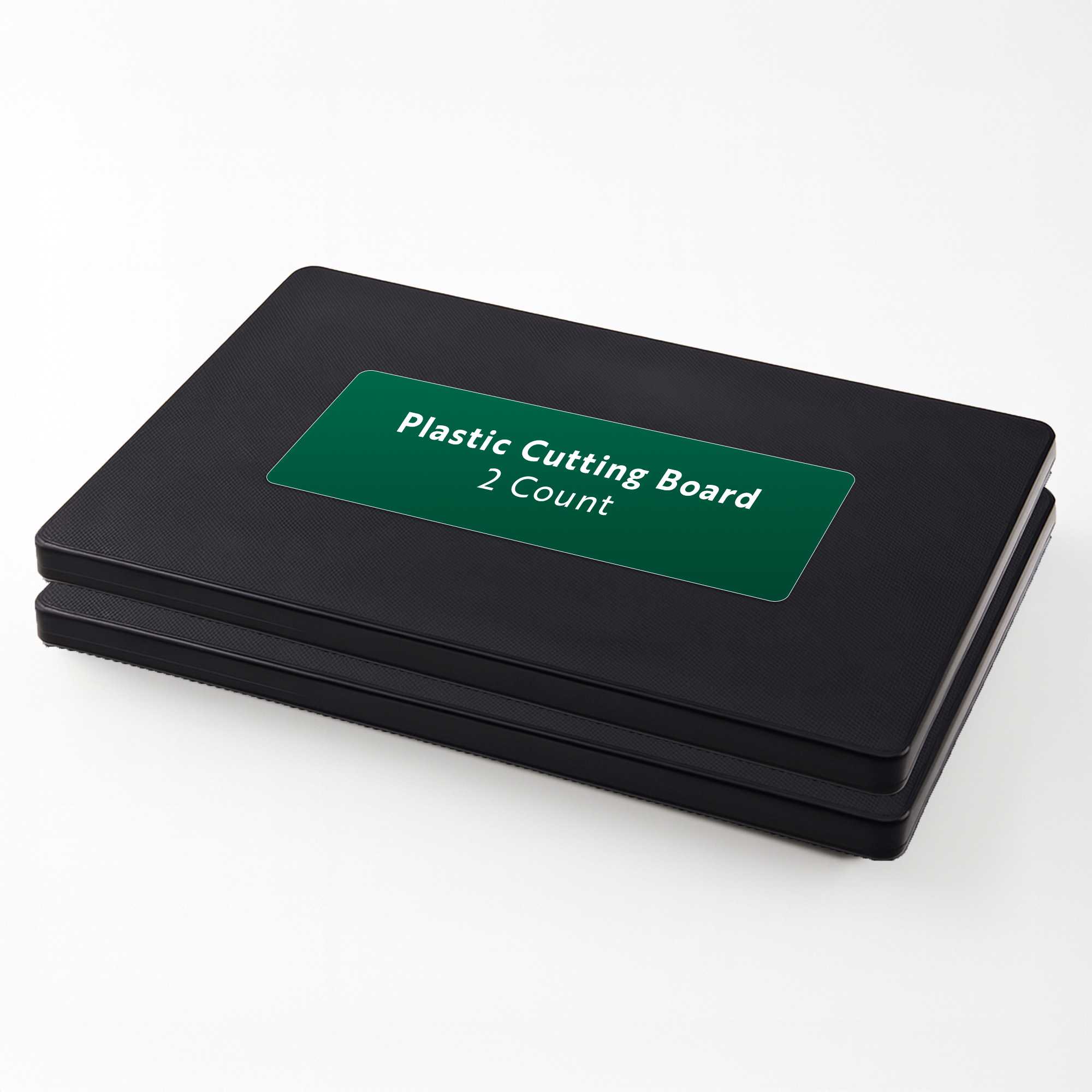 Bar Lux Black Plastic Cutting Board - Non-Slip, Professional Use - 6" x 9 3/4" - 2 count box