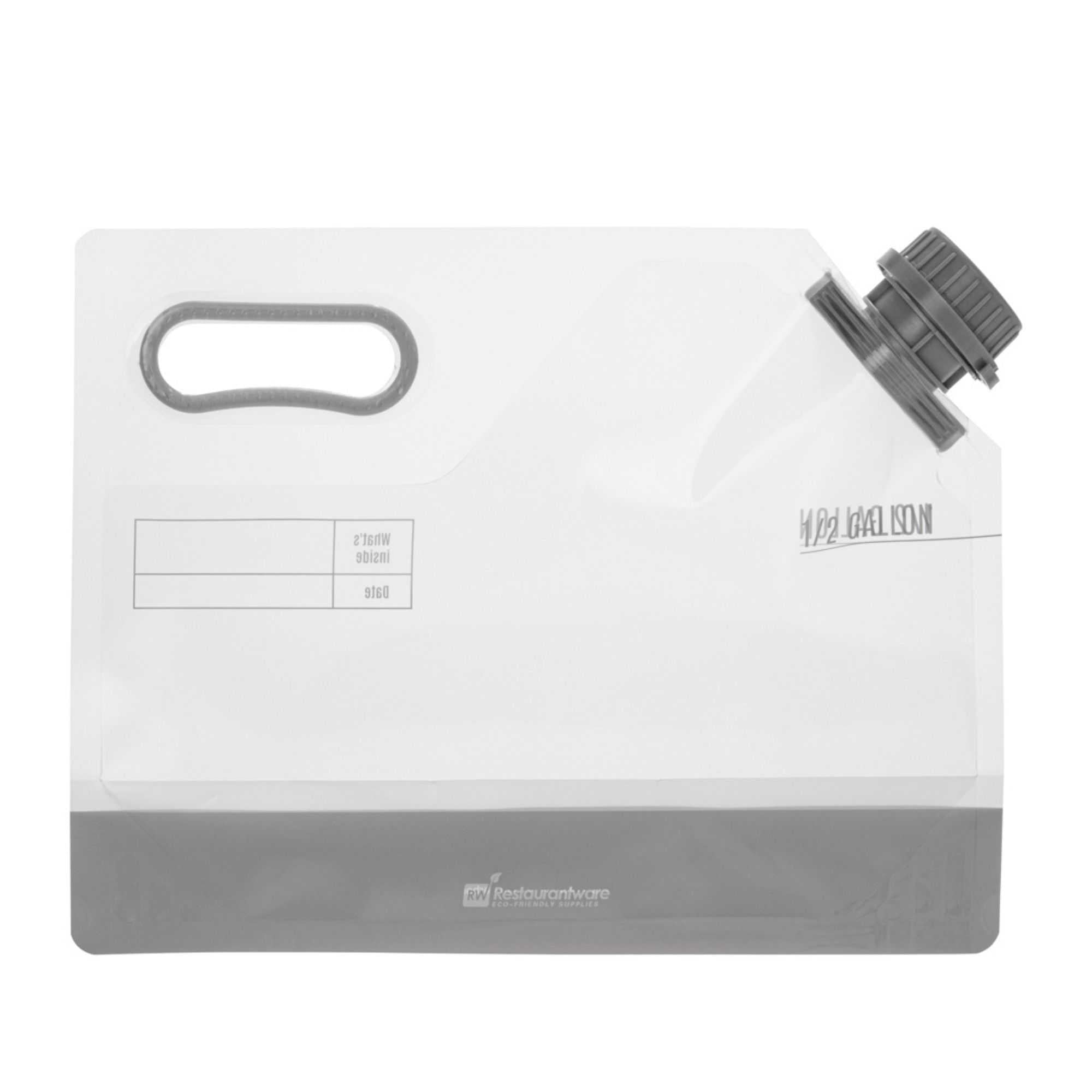 Cater Tek 2-Piece Clear Plastic Take Out Drink Bag Set - 1 gal and 1/2 gal, with Safety Cap - 20 count box