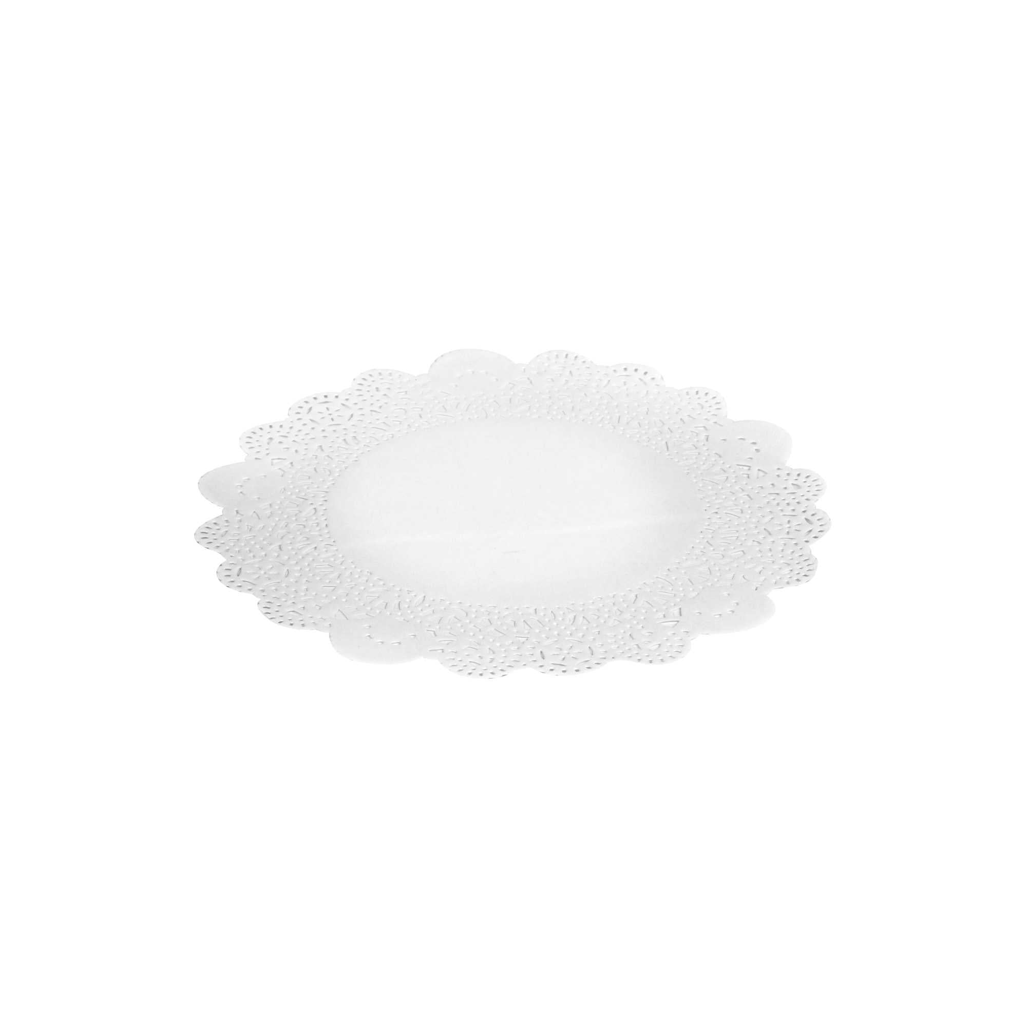Pastry Tek Round White Paper Doilies - Lace - 8" x 8" - 200 count box
