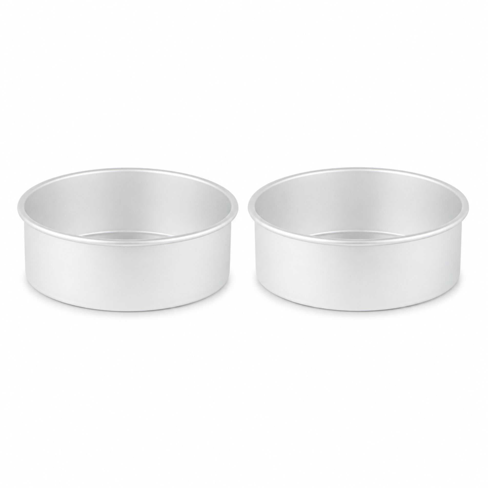 Met Lux Round Aluminum Straight-Sided Cake Pan - 9" x 9" x 3" - 2 count box