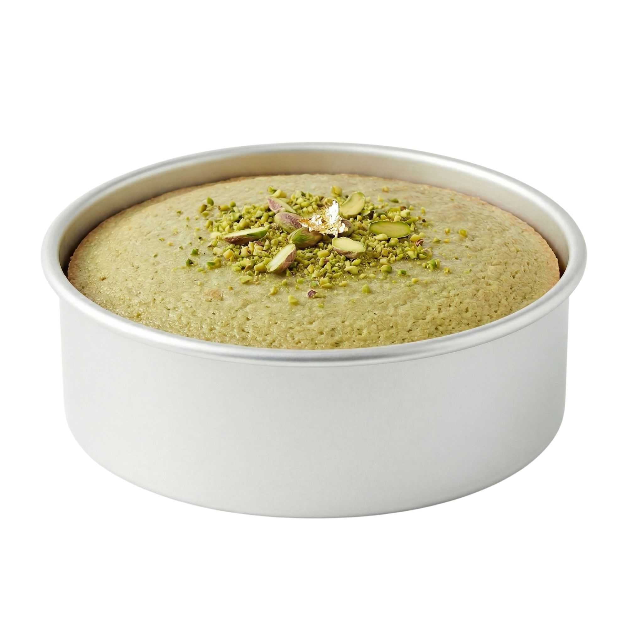 Met Lux Round Aluminum Straight-Sided Cake Pan - 9" x 9" x 3" - 2 count box