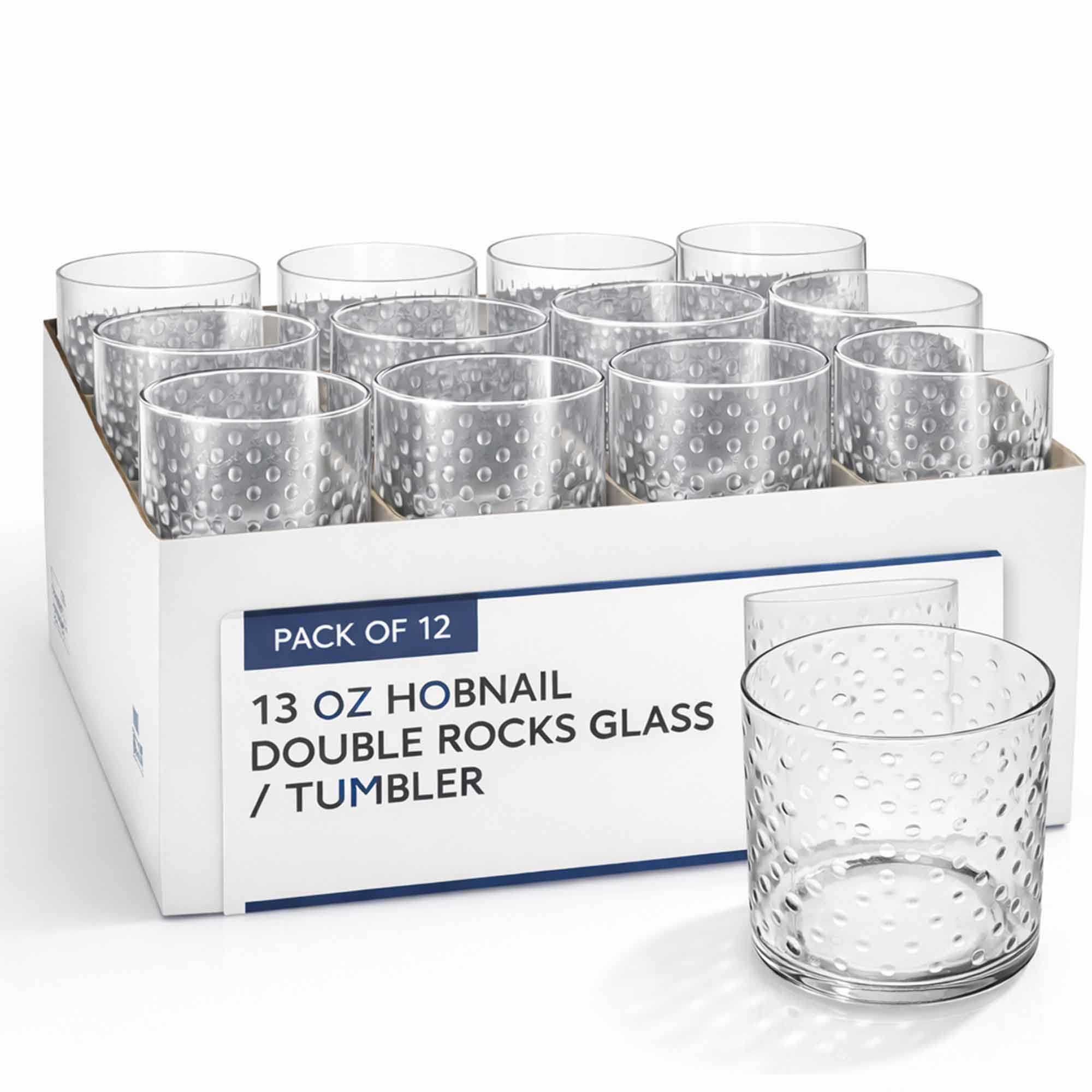 Vetri 13 oz Hobnail Double Rocks Glass / Tumbler - 3 1/2" x 3 1/2" x 3 1/4" - 12 count box