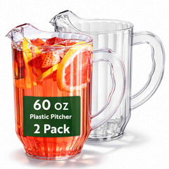Chef 101 60 oz Clear Plastic Water Pitcher - 5