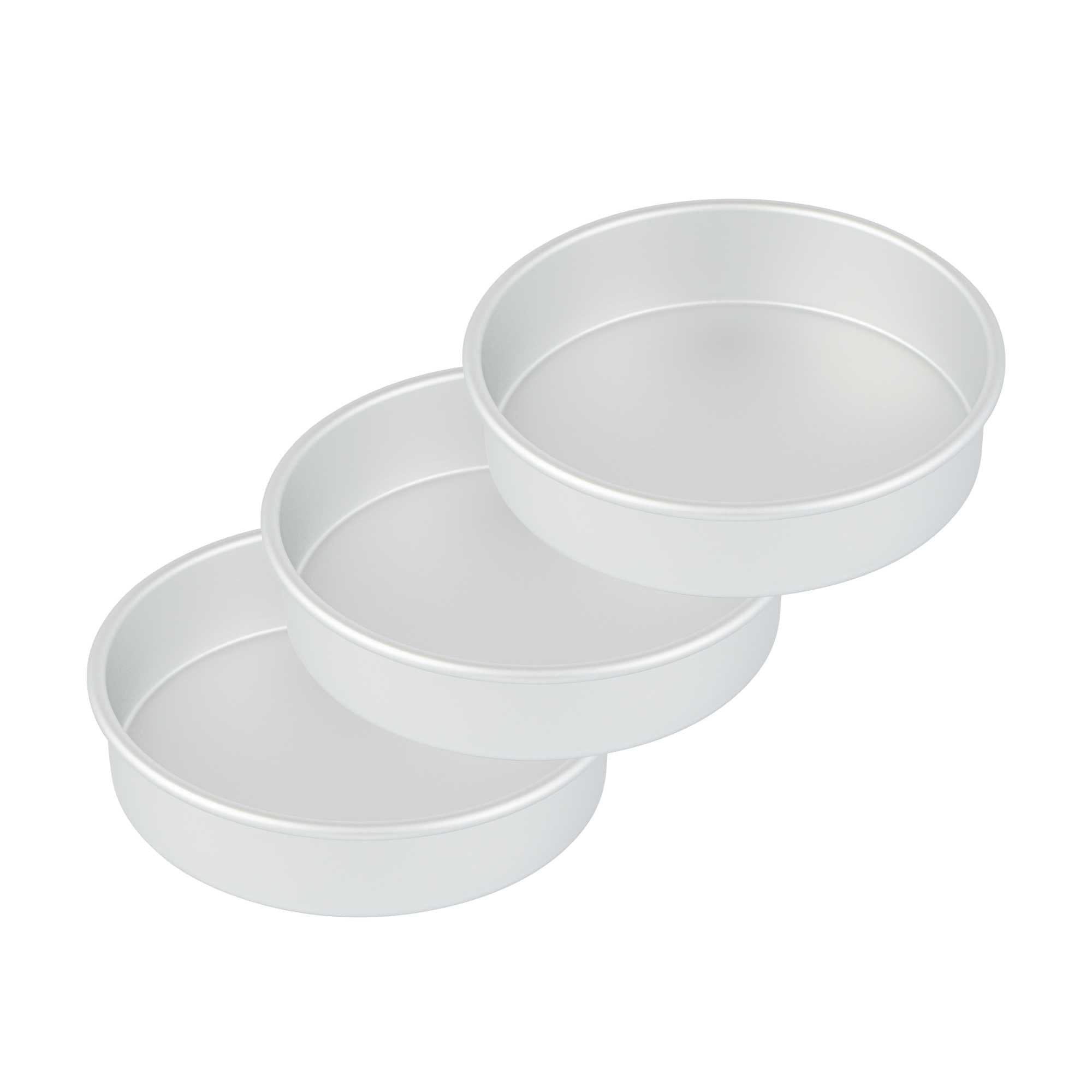 Met Lux Round Aluminum Straight-Sided Cake Pan - 8" x 8" x 2" - 2 count box