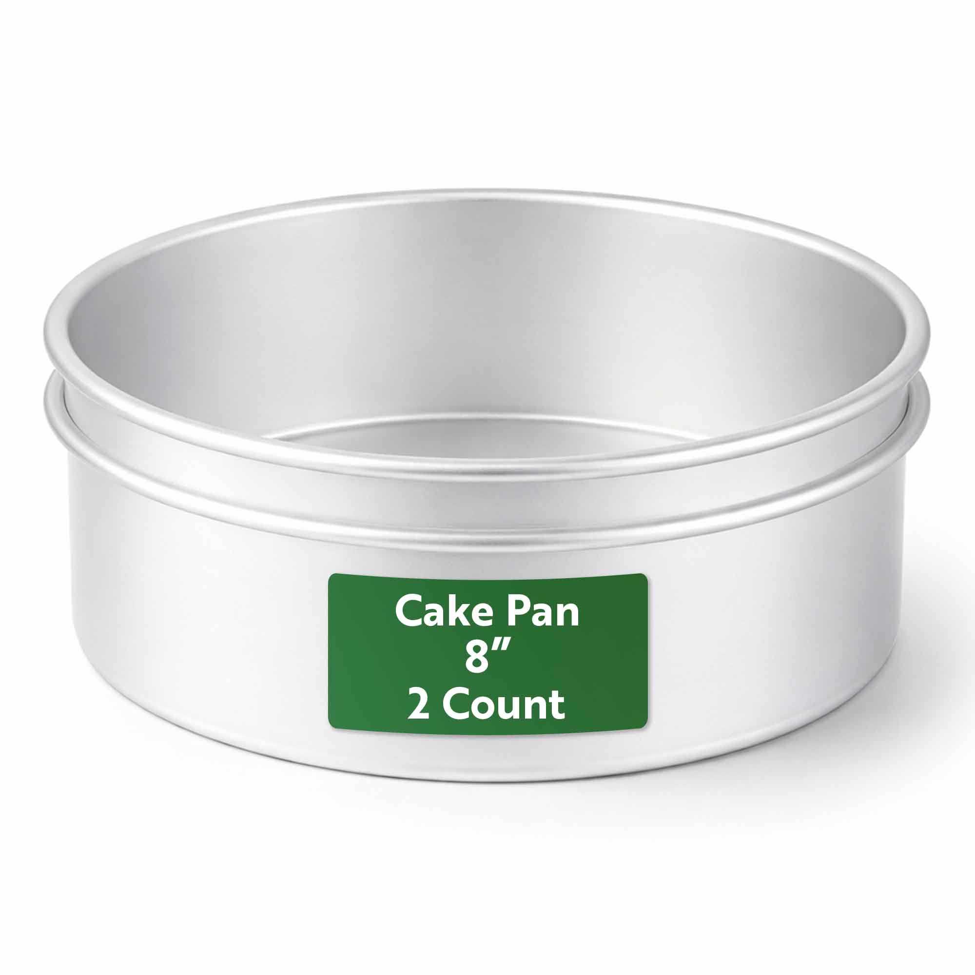 Met Lux Round Aluminum Straight-Sided Cake Pan - 8" x 8" x 2" - 2 count box