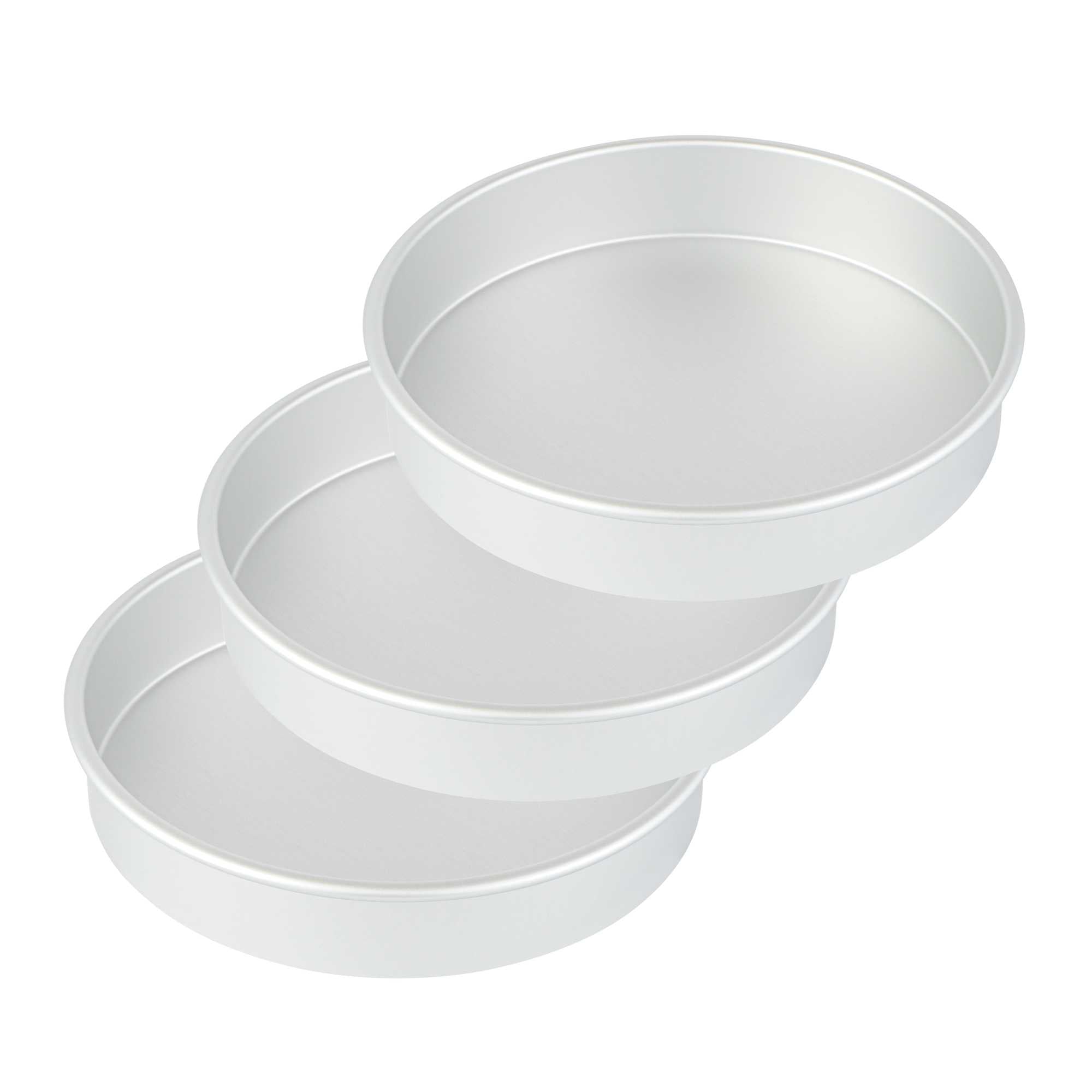 Met Lux 3-Piece Round Aluminum Straight-Sided Cake Pan Set - 10 Inch, 8 inch, 6 Inch - 1 count box