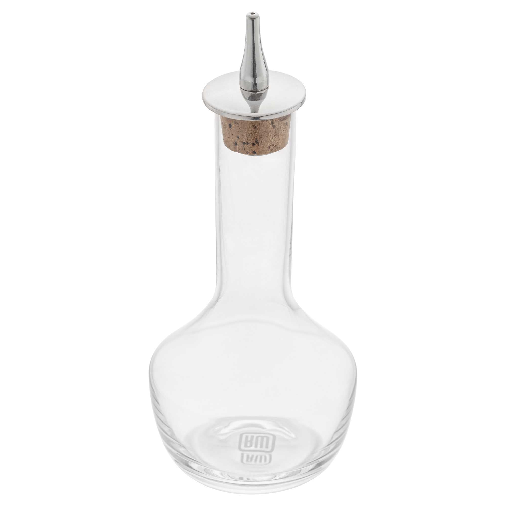 Bar Lux 3-Piece 4 oz Glass Modern Style Bitters Bottle Set - Silver-, Copper-, Gold-Plated Dasher - 5 3/4" x 2 3/4" x 2 3/4" - 1 count box